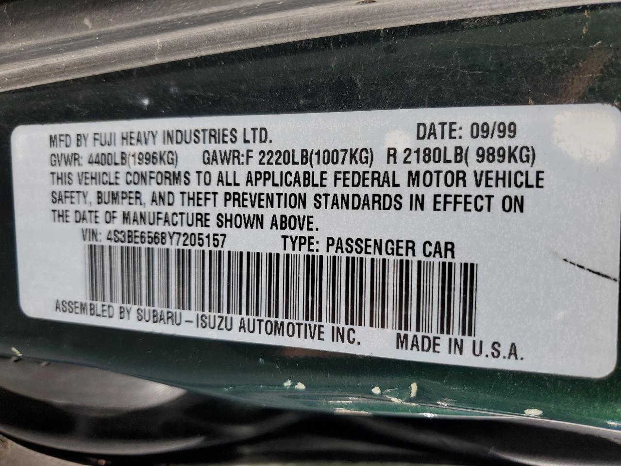 2000 Subaru Legacy - Image 12