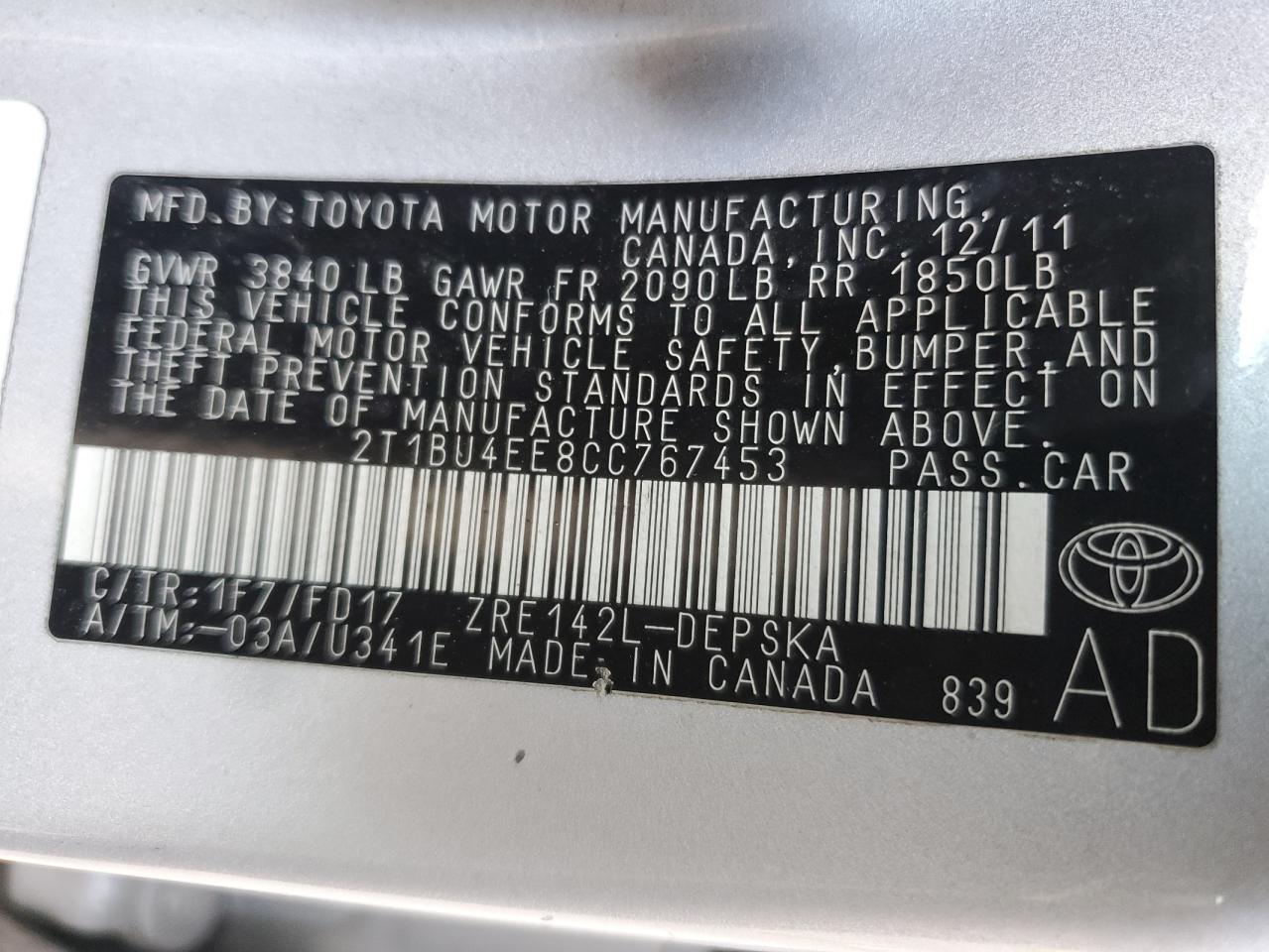 2012 Toyota Corolla - Image 12