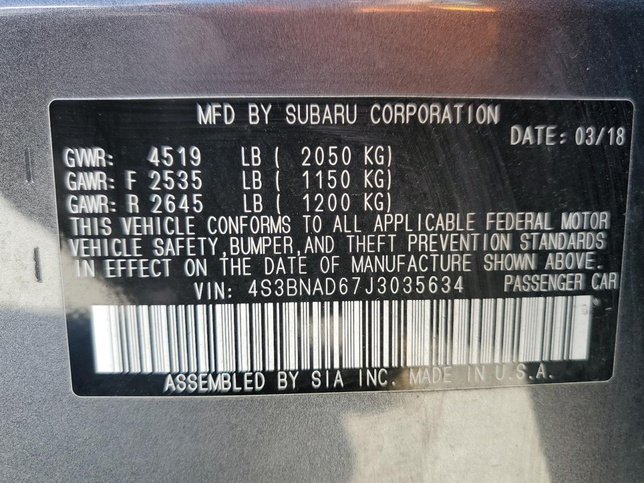 2018 Subaru Legacy - Image 15