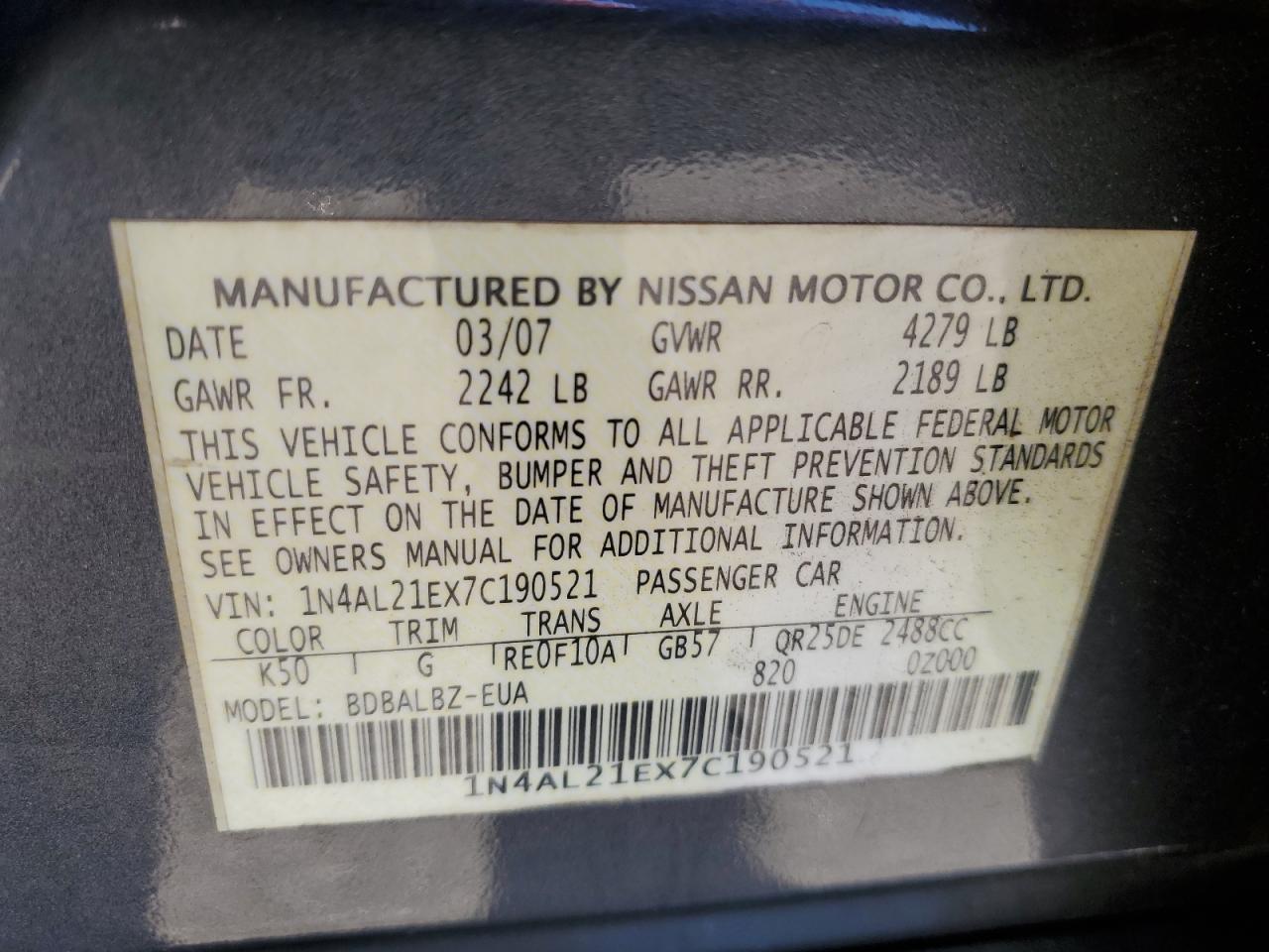 2007 Nissan Altima - Image 12