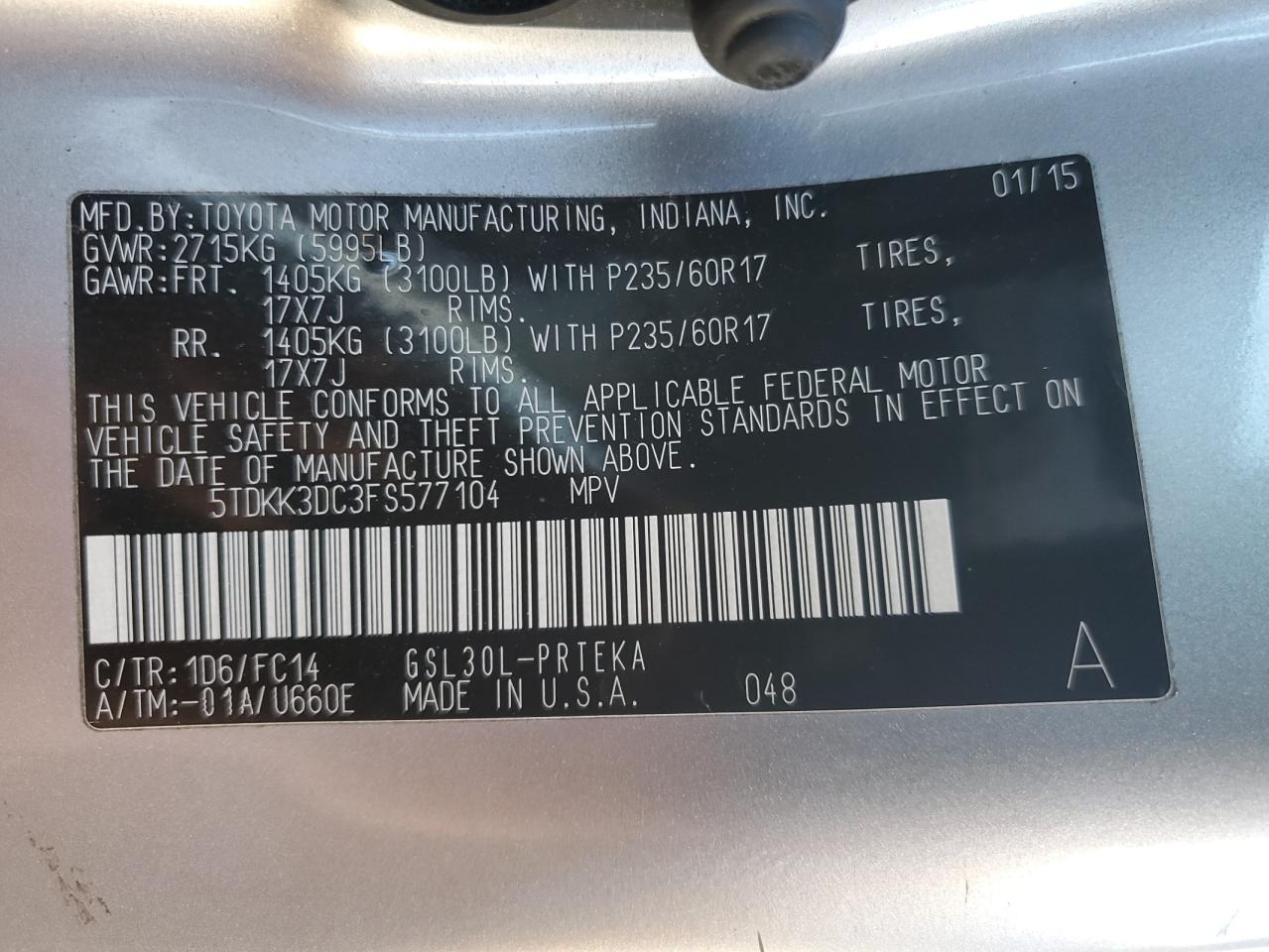 2015 Toyota Sienna - Image 14