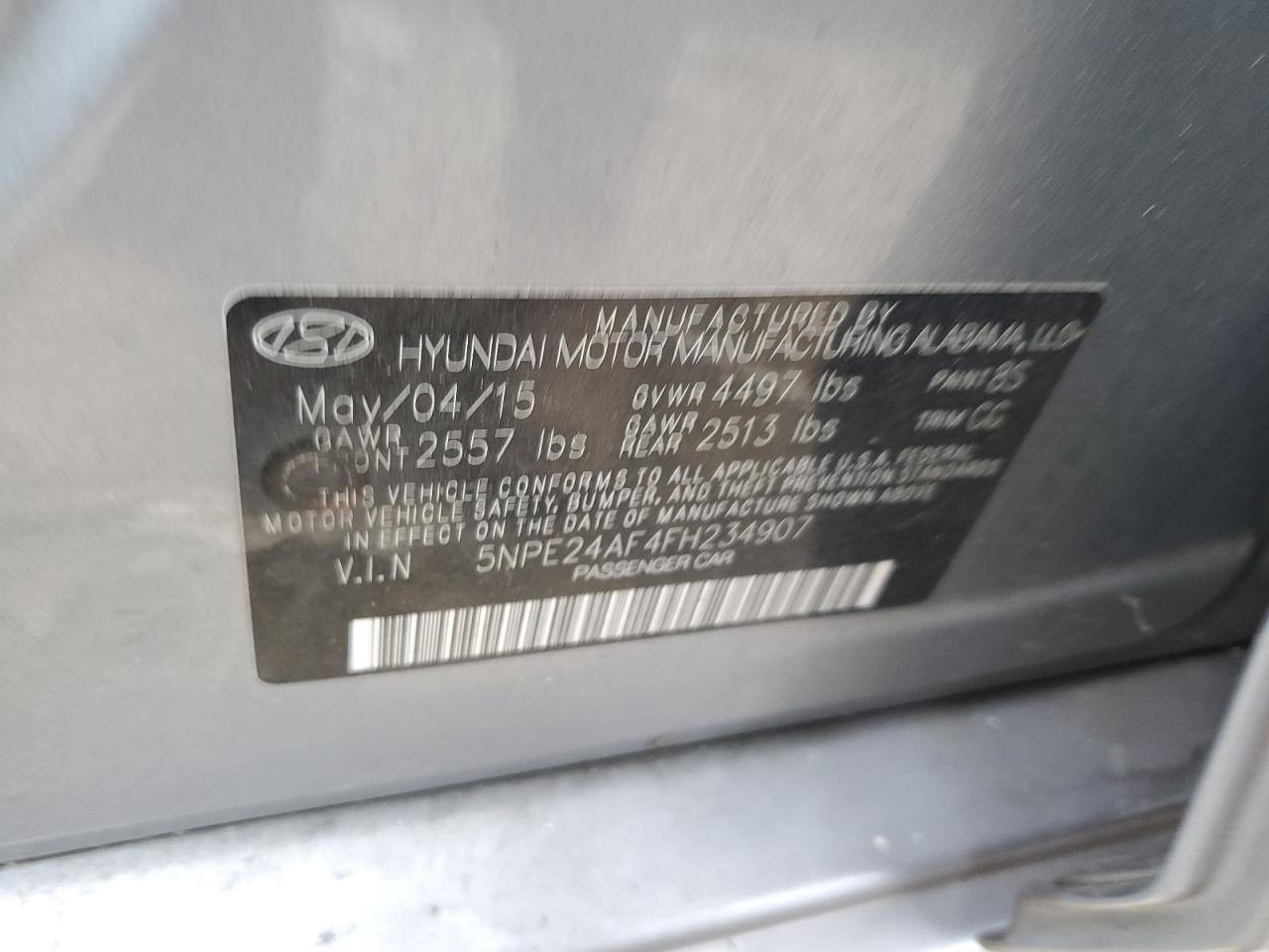 VIN 5NPE24AF4FH234907 2015 HYUNDAI SONATA no.12