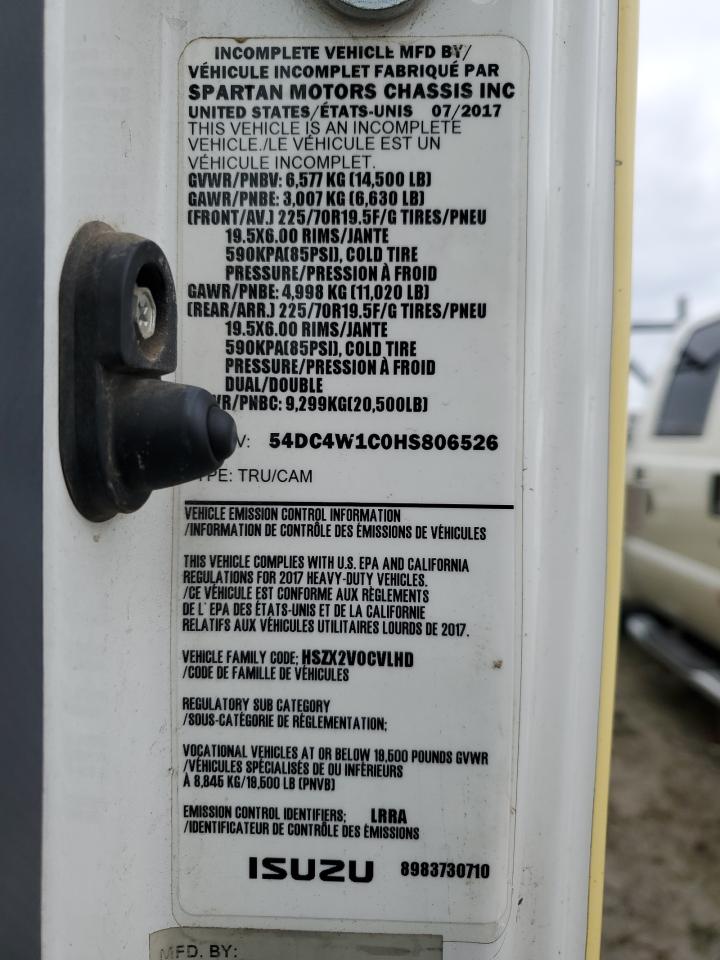2017 Isuzu Npr Hd VIN: 54DC4W1C0HS806526 Lot: 41406125