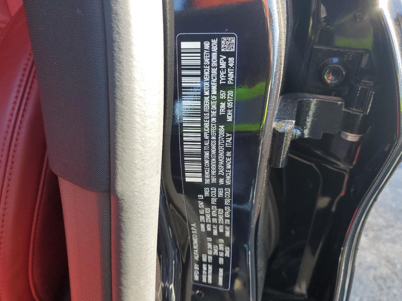 2024 Alfa Romeo Stelvio Ti VIN: ZASPAKBNXR7D70884 Lot: 87212794