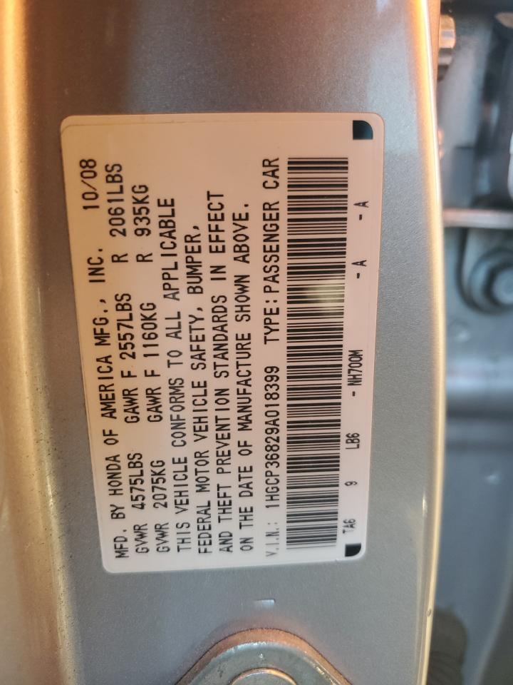 2009 Honda Accord Exl VIN: 1HGCP36829A018399 Lot: 87973255