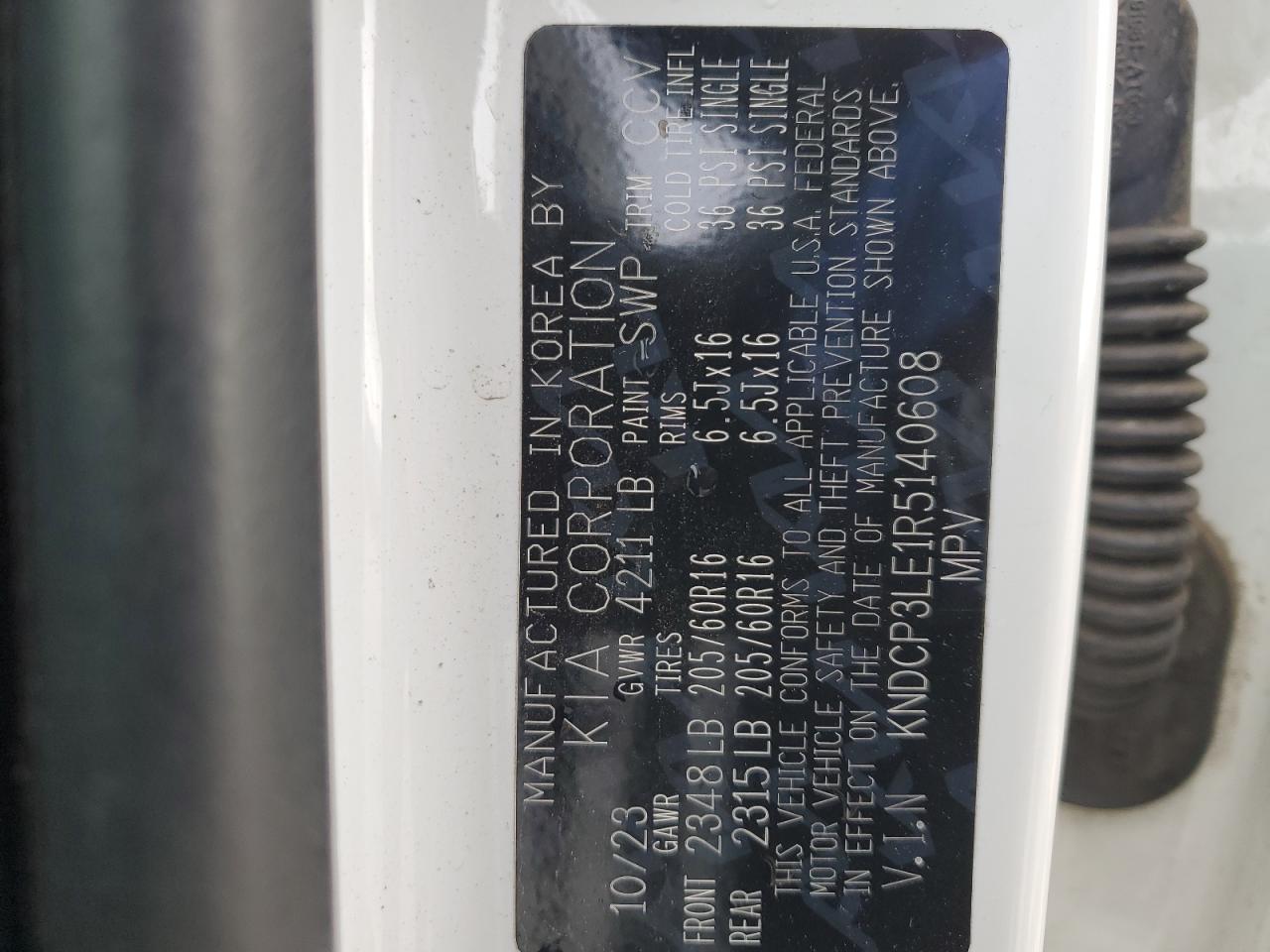 2024 Kia Niro Lx VIN: KNDCP3LE1R5140608 Lot: 87108814