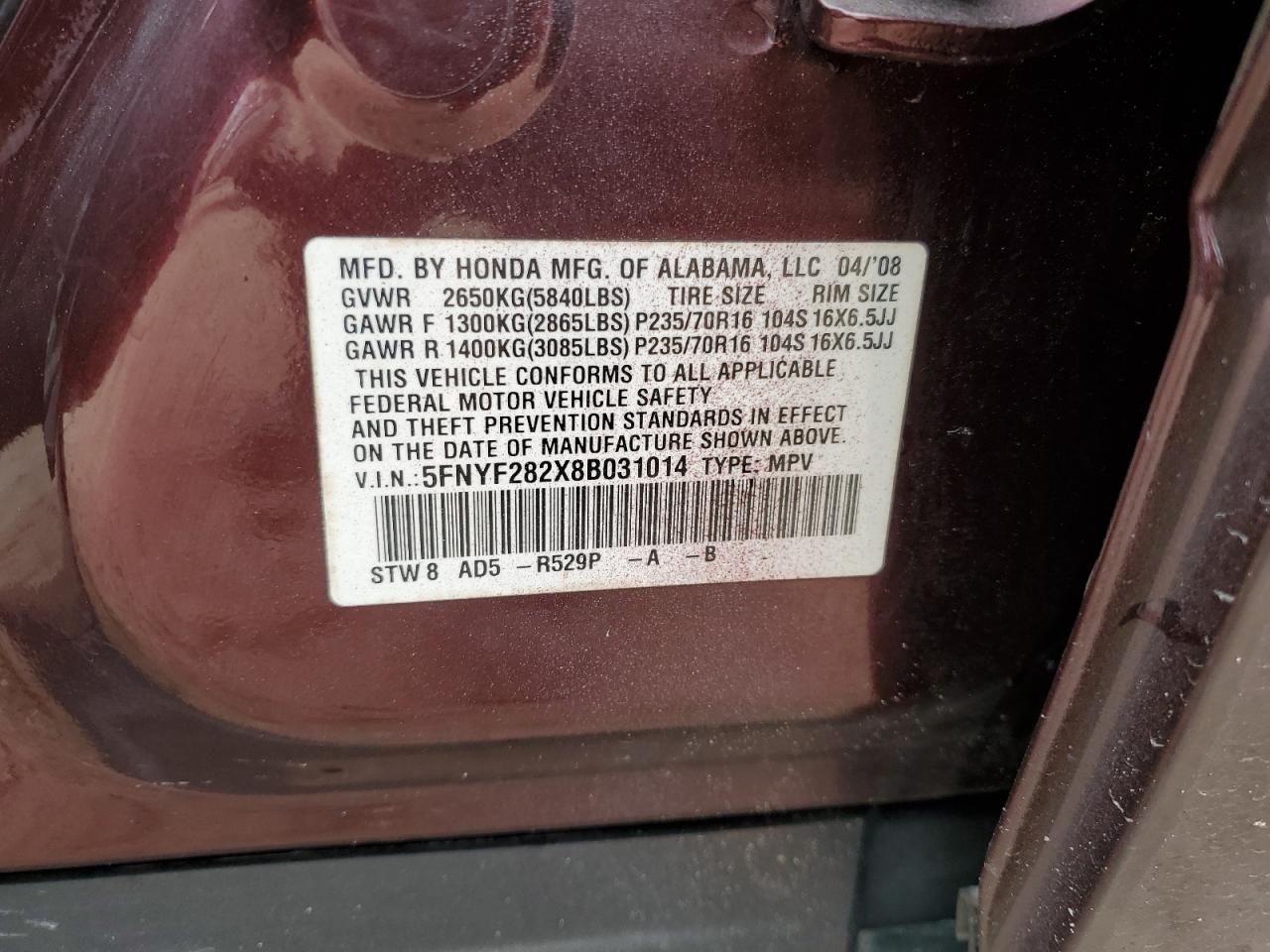 2008 Honda Pilot - Image 13