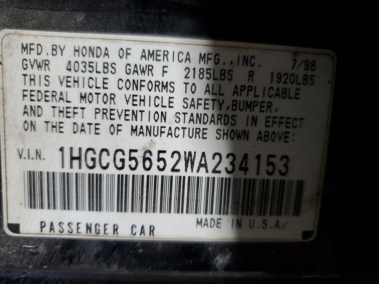 1998 Honda Accord - Image 12
