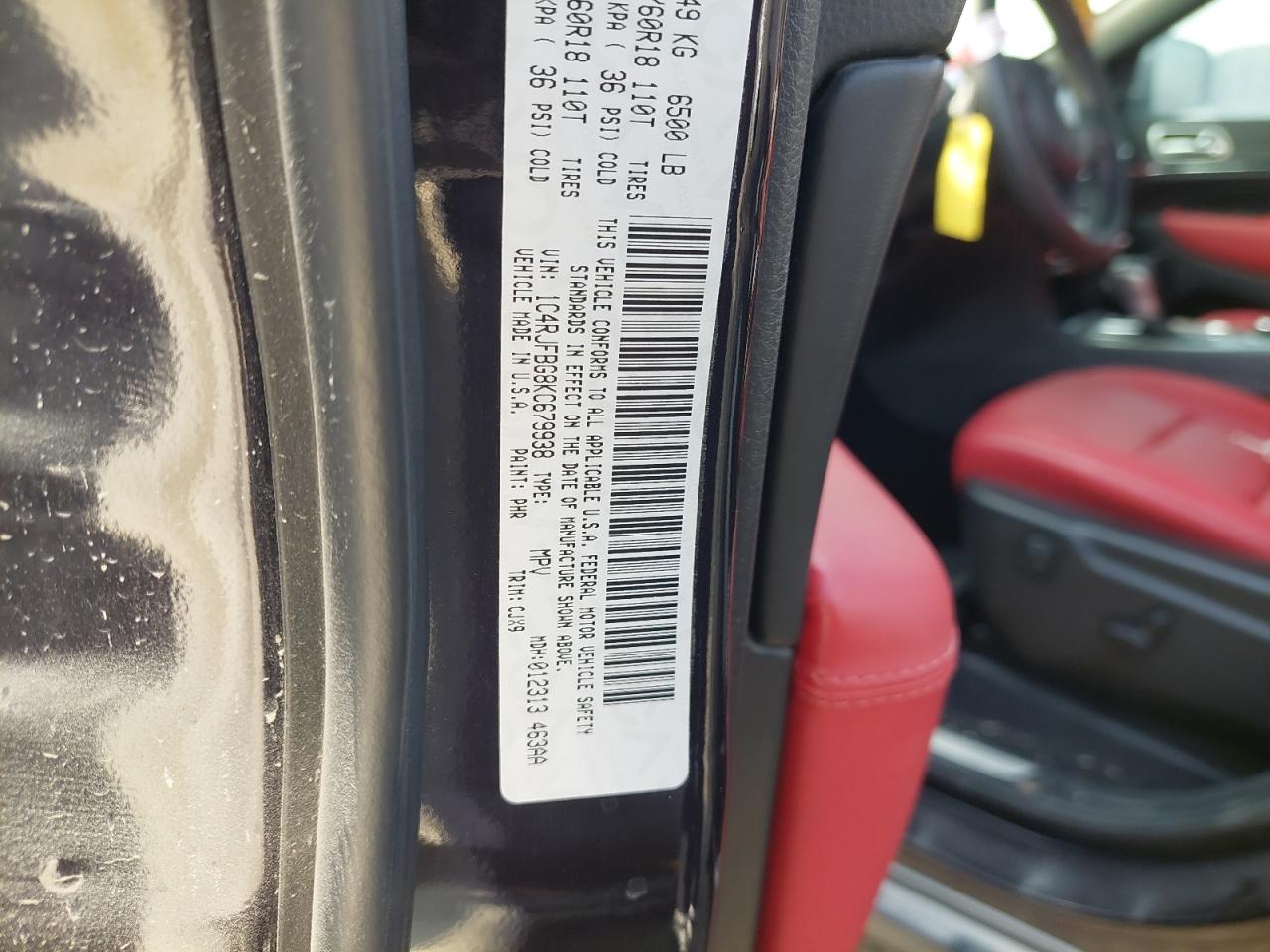 1C4RJFBG8KC679938 - 2019 Jeep GRAND CHER - #87517485
