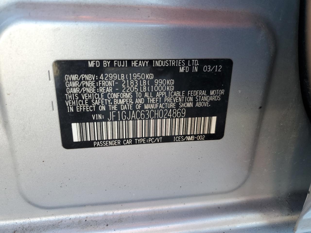 2012 Subaru Impreza - Image 12