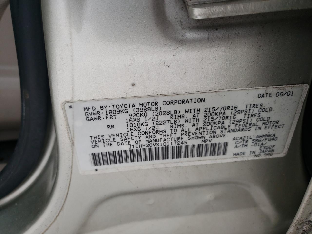 2001 Toyota RAV 4 - Image 12