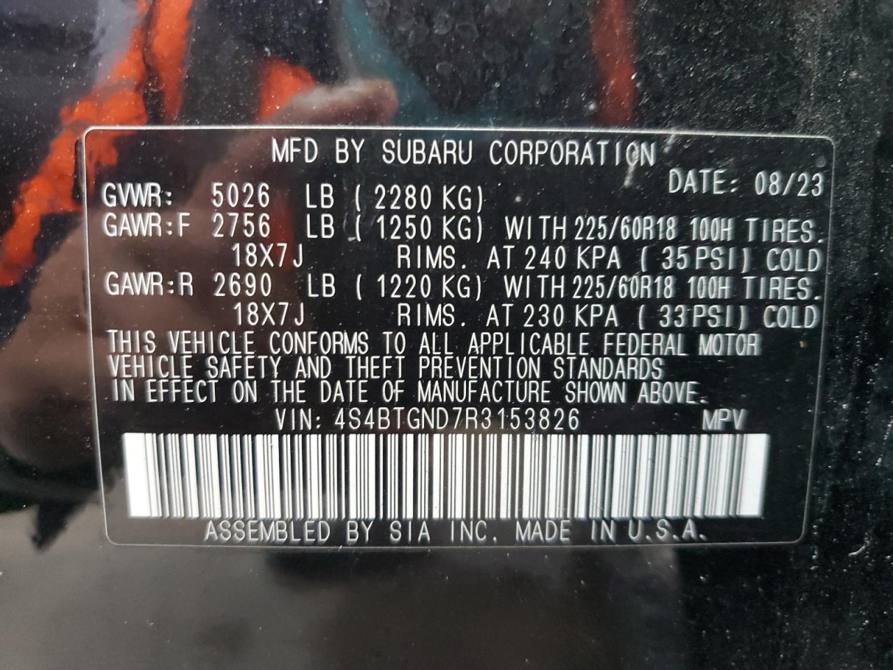 2024 Subaru Outback Limited Xt VIN: 4S4BTGND7R3153826 Lot: 42017515