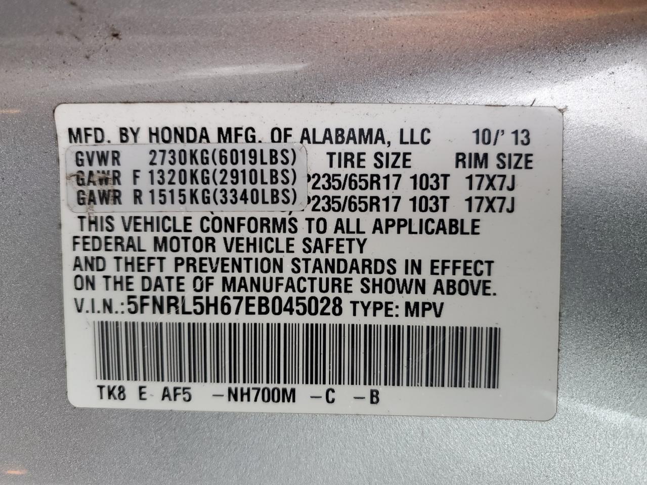 2014 Honda Odyssey - Image 13
