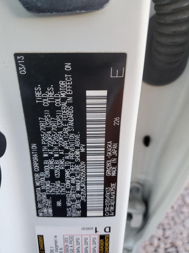 2013 Toyota 4Runner Sr5 VIN: JTEZU5JR7D5058309 Lot: 41503435