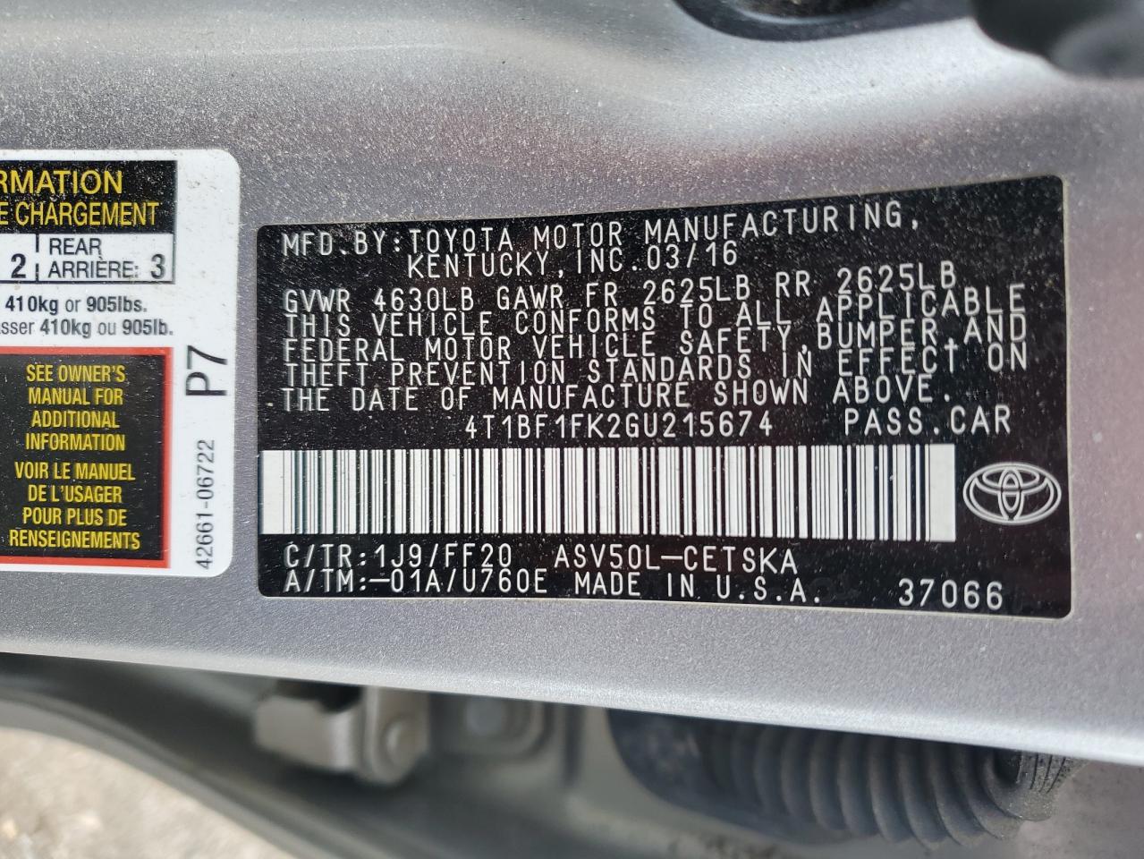 2016 Toyota Camry - Image 13