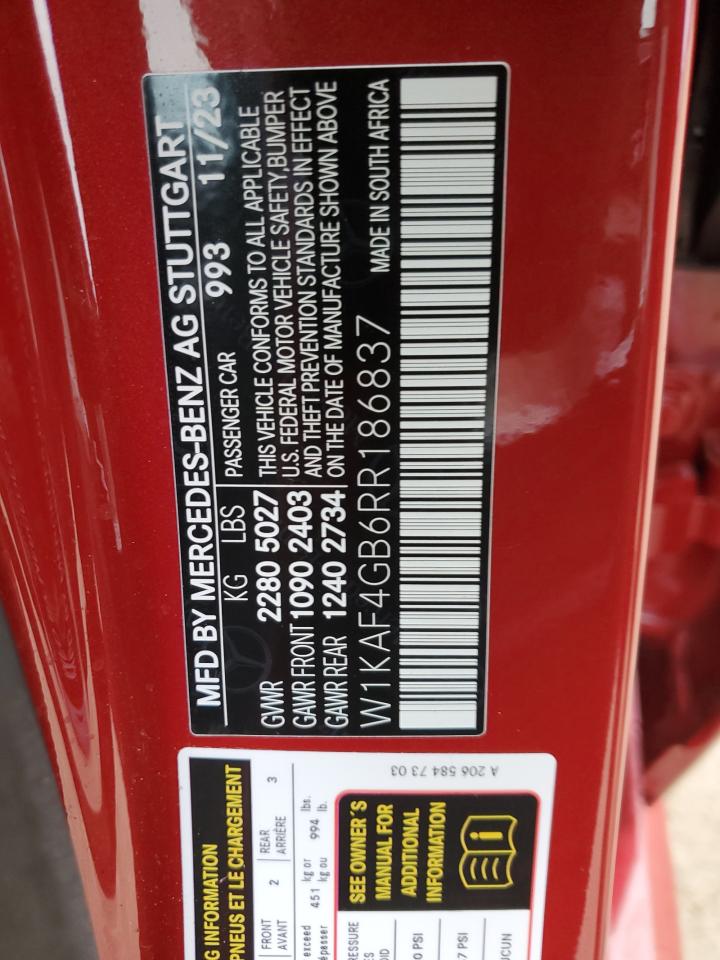 W1KAF4GB6RR186837 2024 MERCEDES-BENZ C CLASS - Image 12