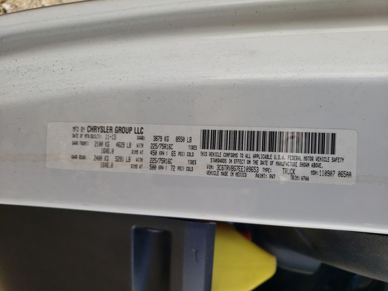 RAM All Models 2014 VIN 3C6TRVBG7EE109653 photo 13