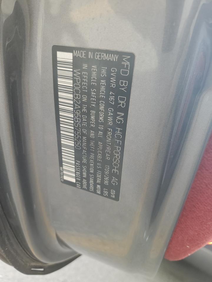 2011 Porsche 911 Carrera S VIN: WP0CB2A95BS755250 Lot: 42056145