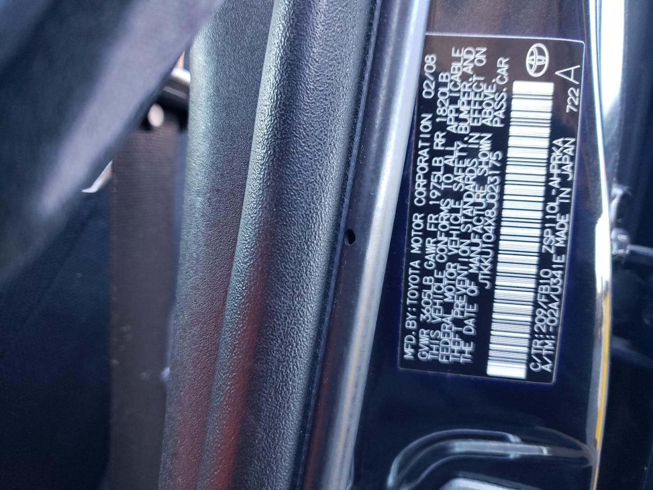 2008 Toyota Scion Xd VIN: JTKKU104X8J023175 Lot: 87516475