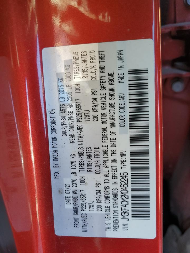 2021 Mazda Cx-5 Touring VIN: JM3KFACM2M0462245 Lot: 87882125