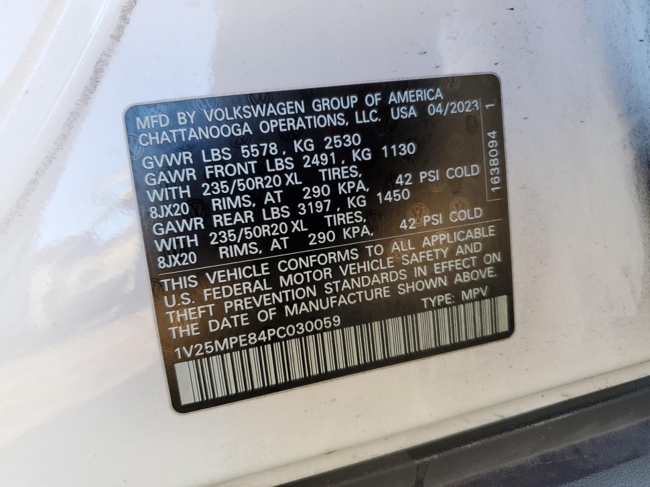 2023 Volkswagen Id.4 S VIN: 1V25MPE84PC030059 Lot: 88045875