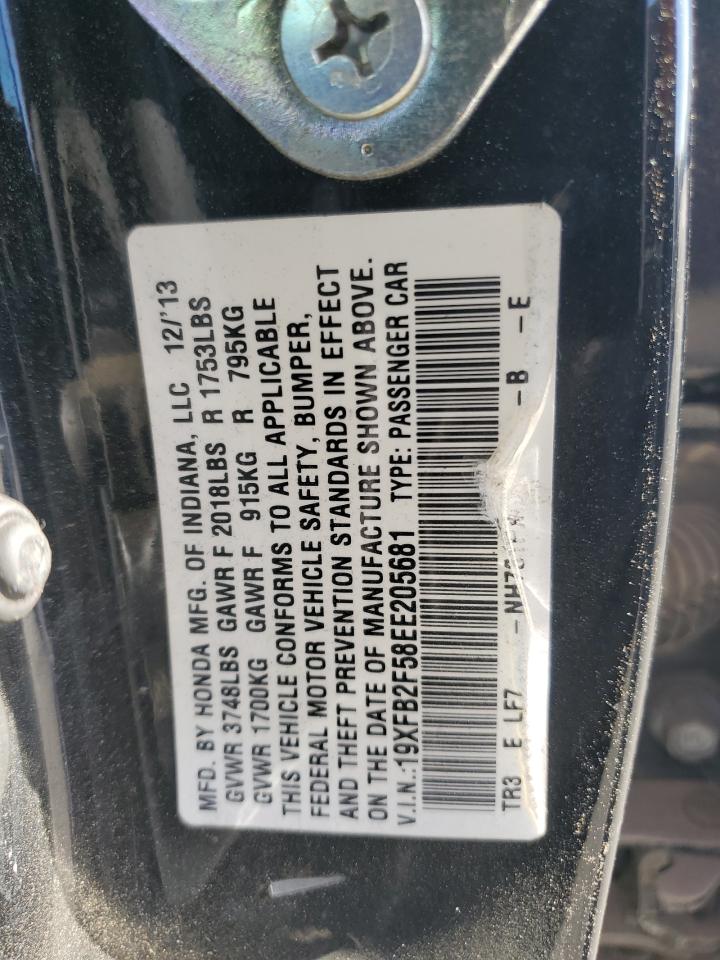 2014 Honda Civic Lx VIN: 19XFB2F58EE205681 Lot: 87816515