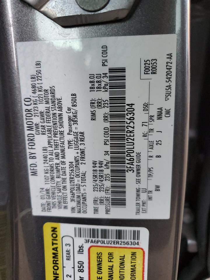 VIN 3FA6P0LU2ER256304 2014 FORD FUSION no.12