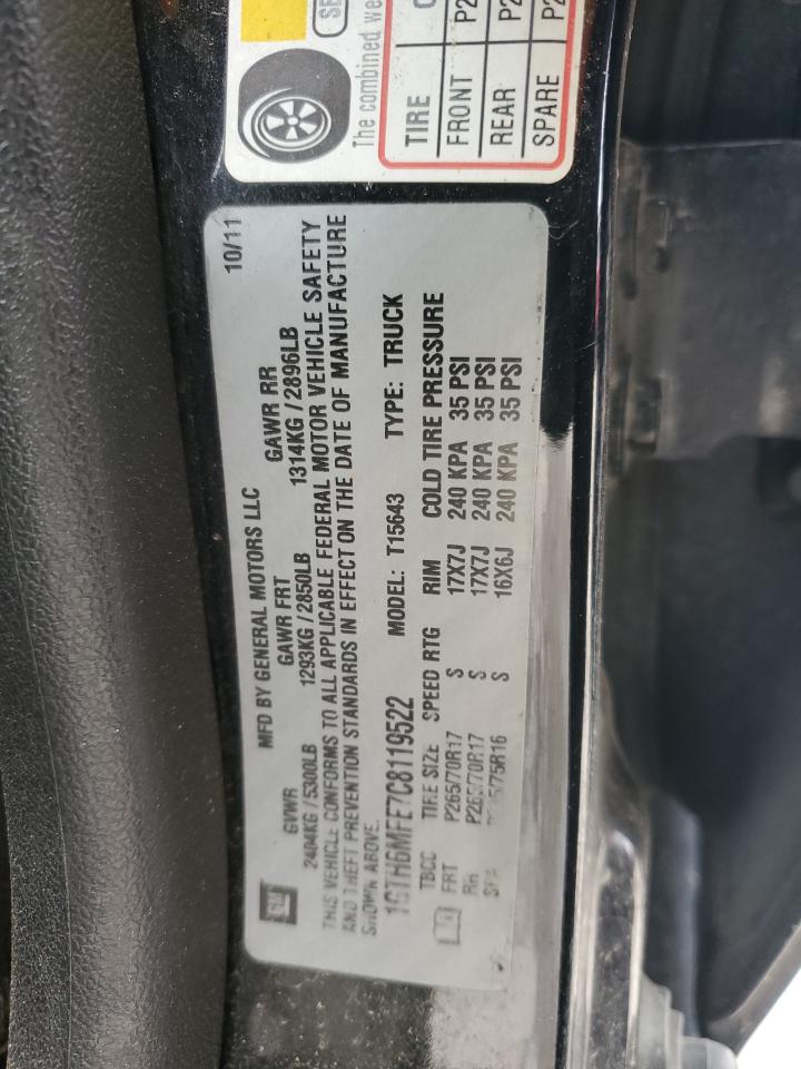 2012 GMC Canyon Sle VIN: 1GTH6MFE7C8119522 Lot: 87278784