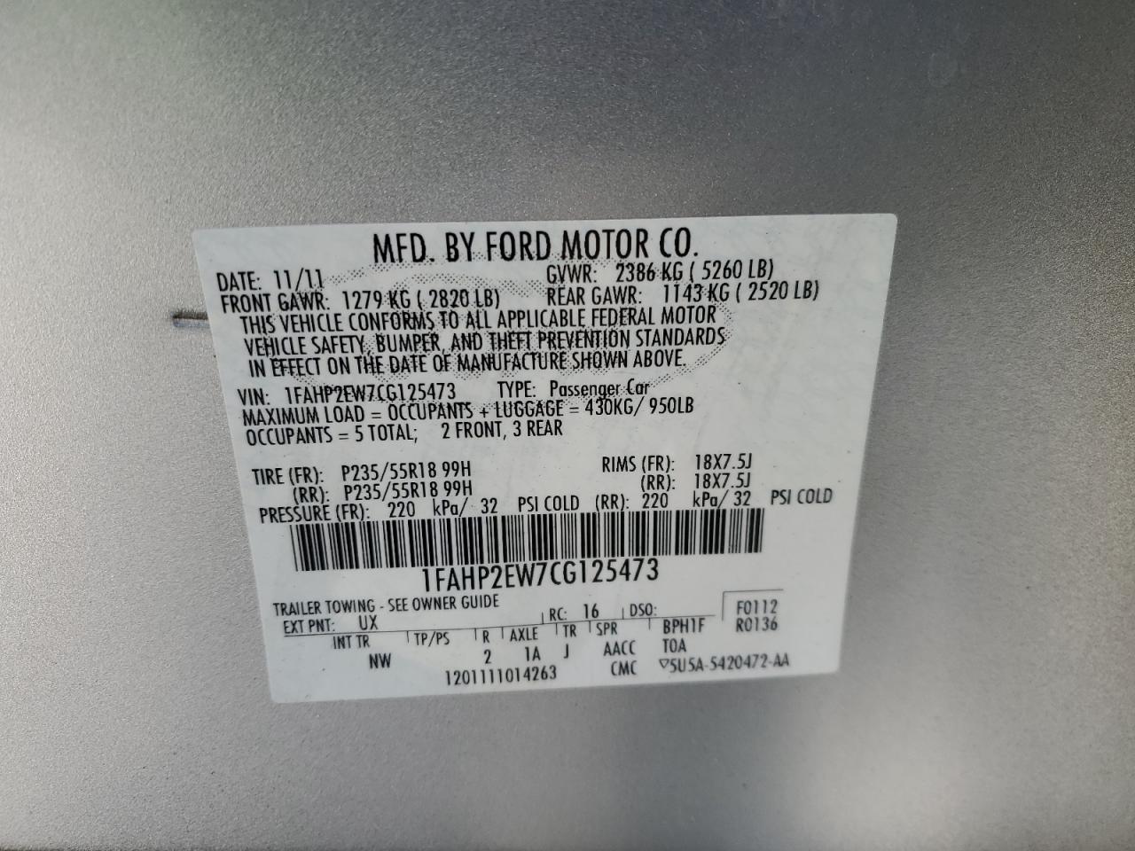 2012 Ford Taurus - Image 12