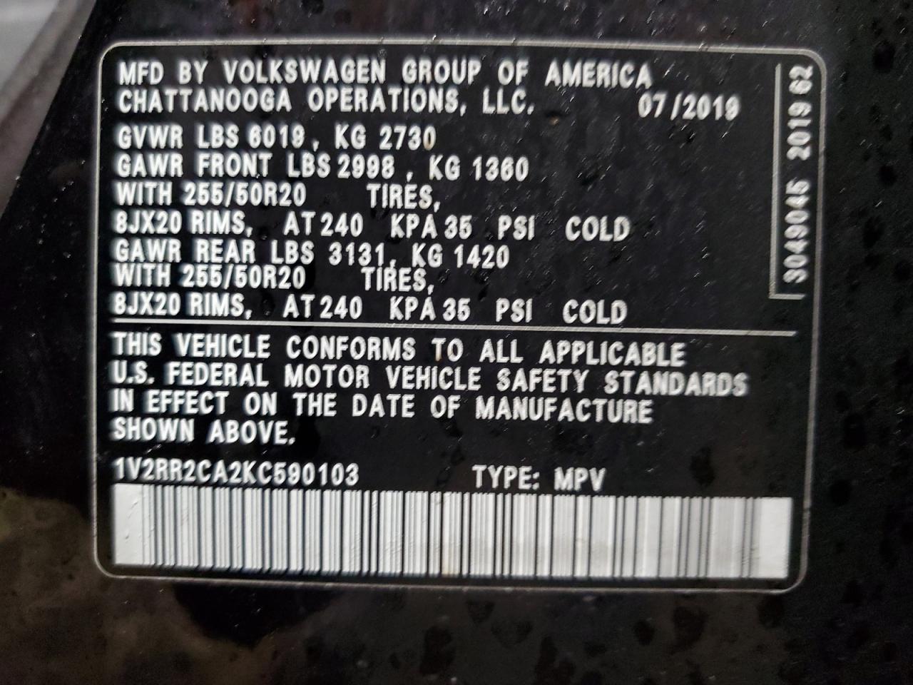 2019 Volkswagen Atlas - Image 12