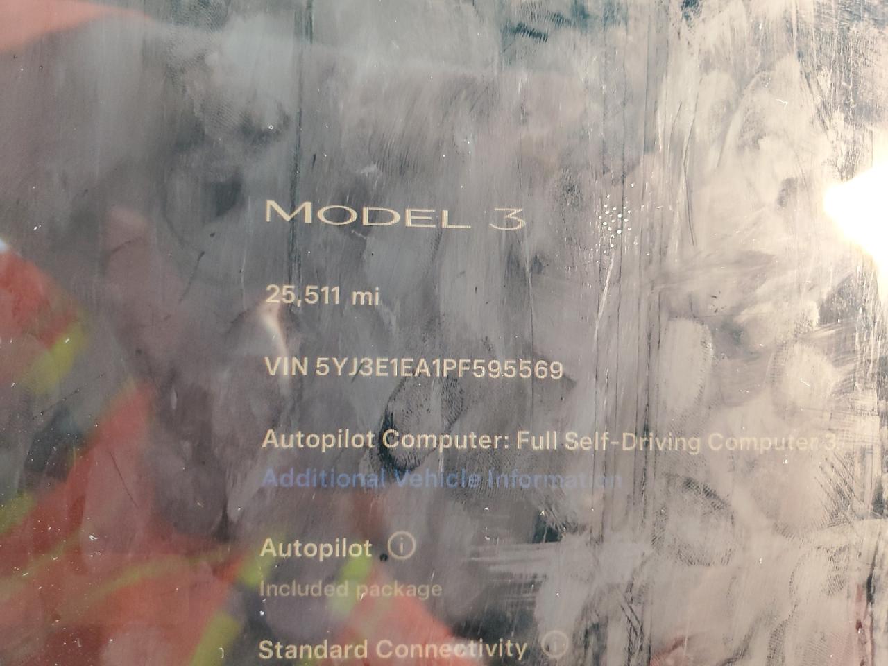 2023 Tesla Model 3 VIN: 5YJ3E1EA1PF595569 Lot: 41954925