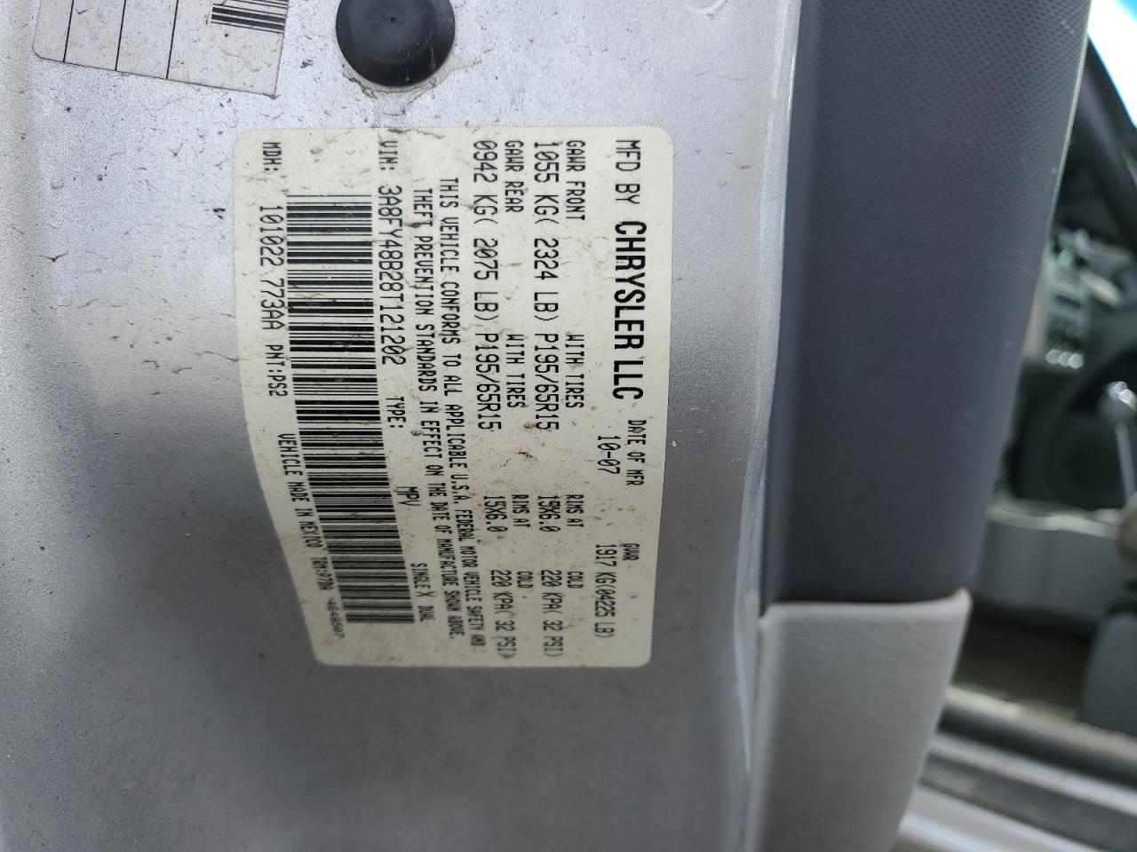 2008 Chrysler Pt Cruiser VIN: 3A8FY48B28T121202 Lot: 87581615