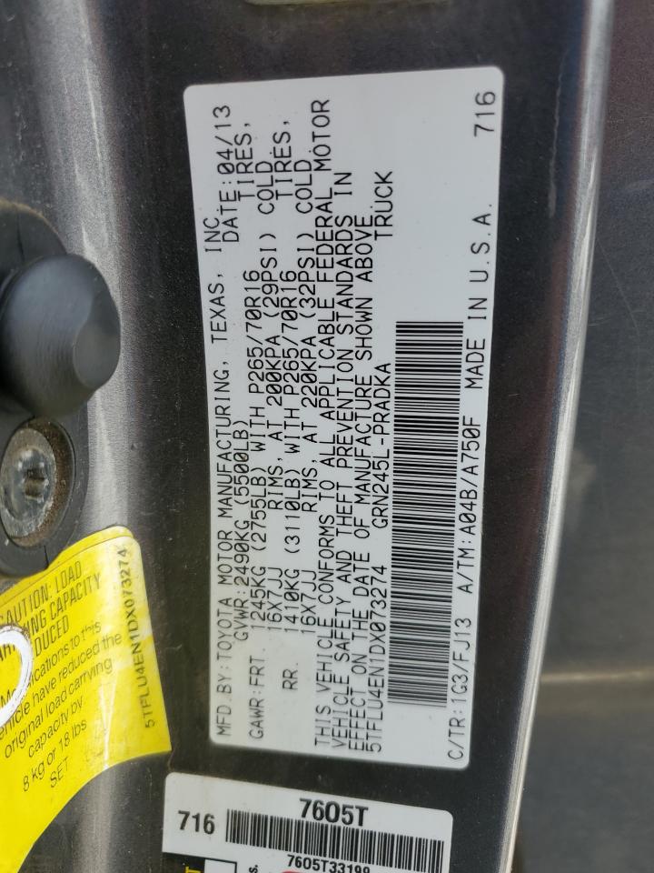 2013 Toyota Tacoma Double Cab VIN: 5TFLU4EN1DX073274 Lot: 89061825