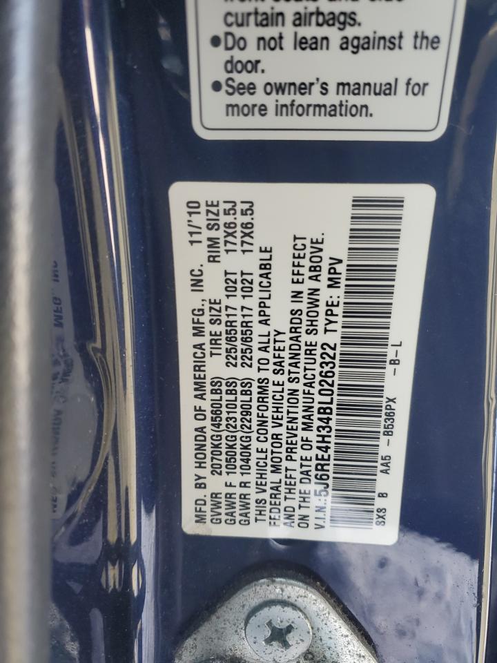 2011 Honda Cr-V Lx VIN: 5J6RE4H34BL026322 Lot: 63485385