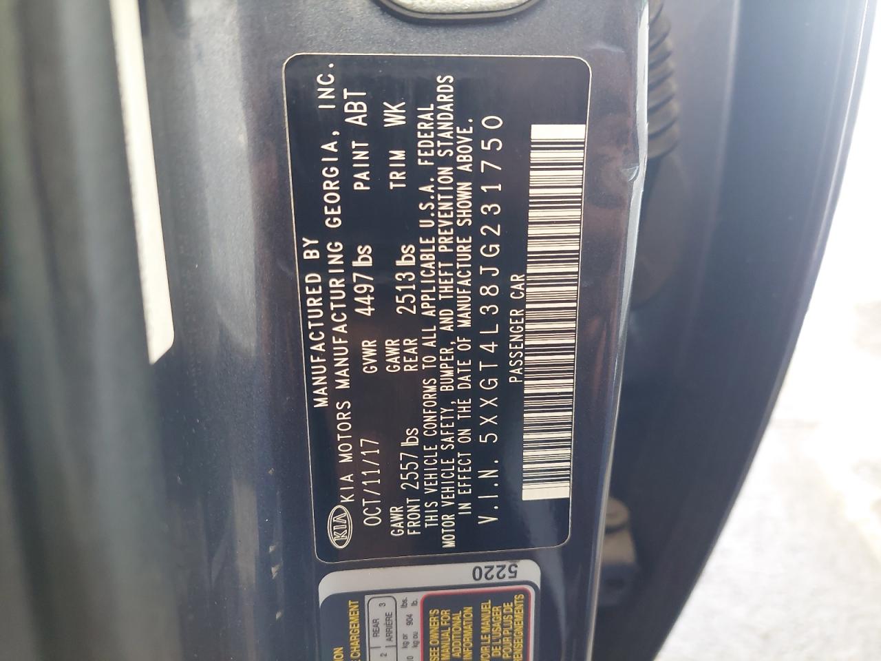 5XXGT4L38JG231750 - 2018 Kia Optima - #89227615