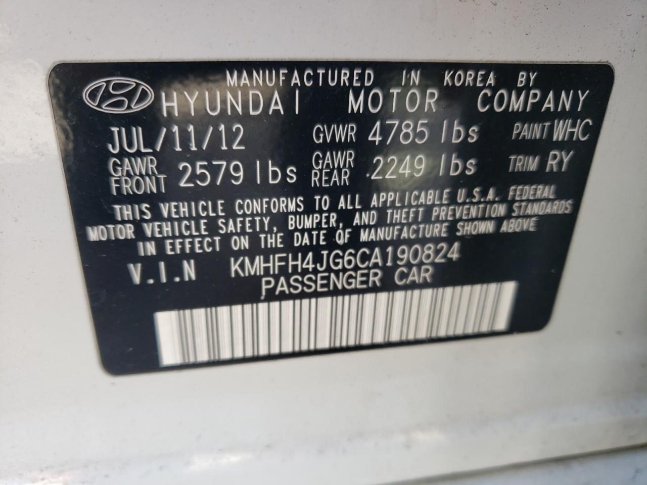 2012 Hyundai Azera - Image 12