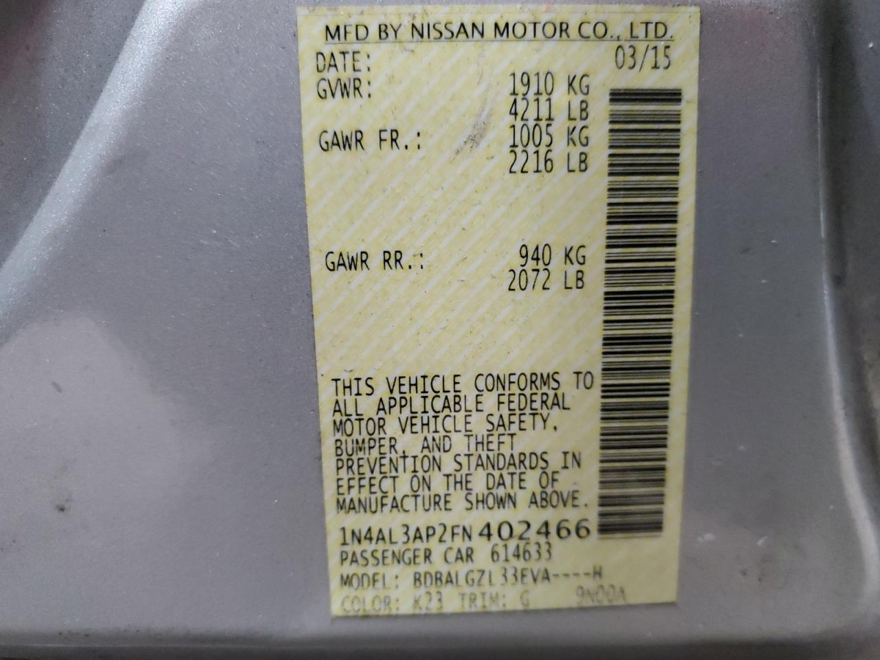 2015 Nissan Altima - Image 14