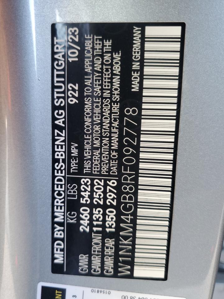 2024 Mercedes-Benz Glc 300 VIN: W1NKM4GB8RF092778 Lot: 87091834