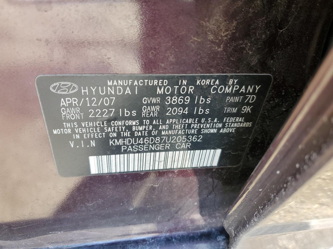 2007 Hyundai Elantra - Image 12