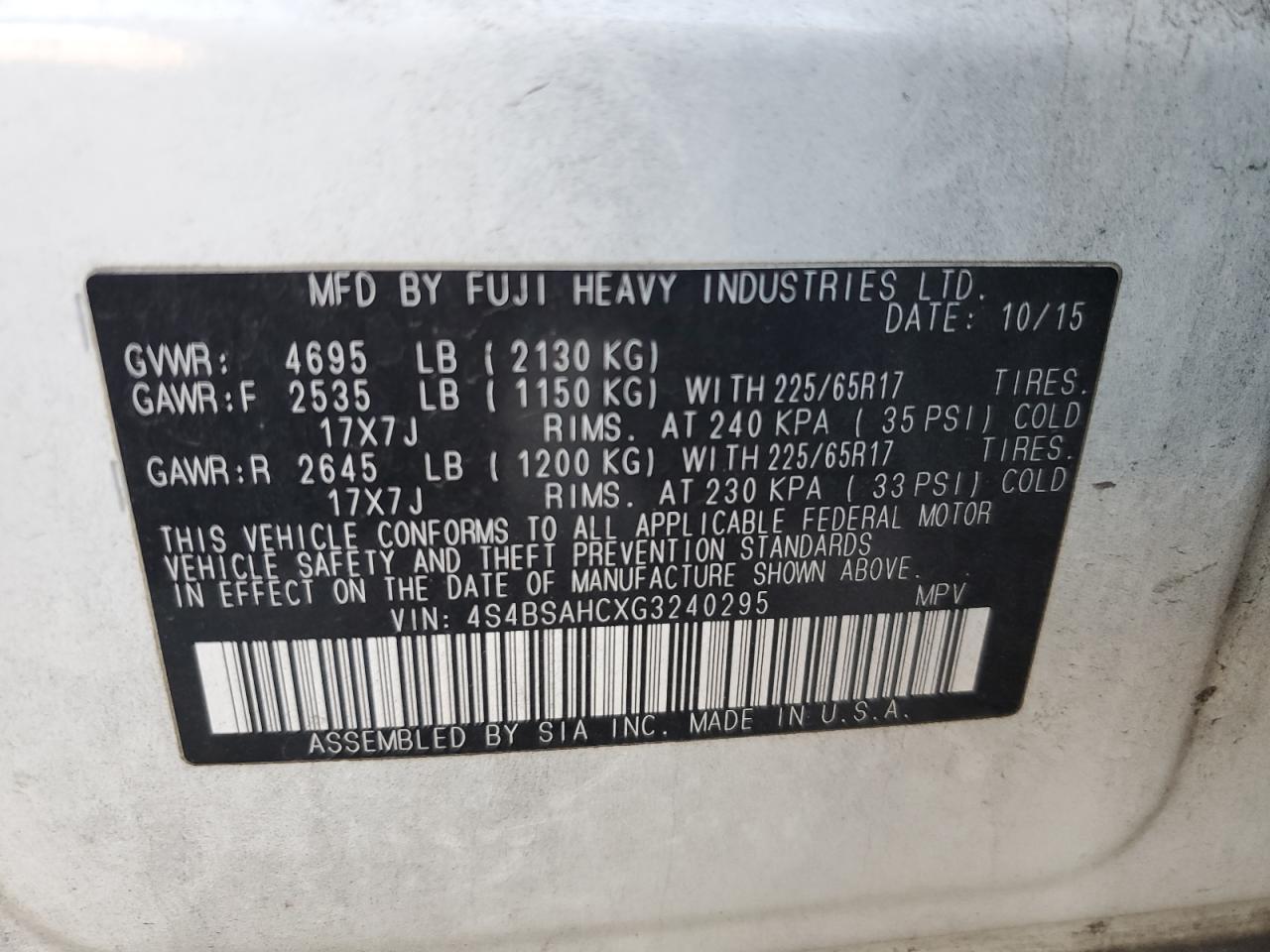 2016 Subaru Outback - Image 14