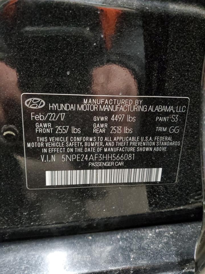 VIN 5NPE24AF3HH566081 2017 HYUNDAI SONATA no.12