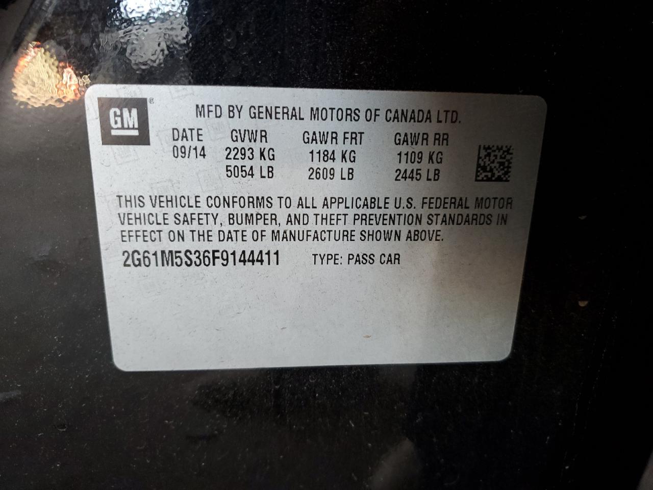 2015 Cadillac Xts Luxury Collection VIN: 2G61M5S36F9144411 Lot: 42994285