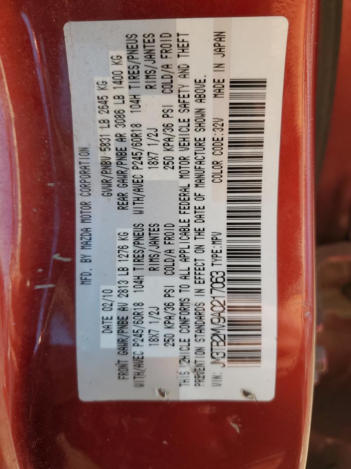 2010 Mazda Cx-9 VIN: JM3TB2MV9A0217063 Lot: 81256595