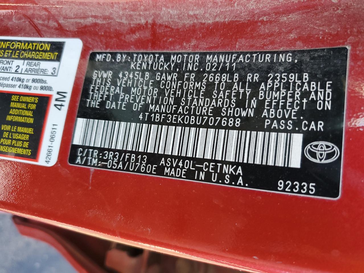 2011 Toyota Camry - Image 12