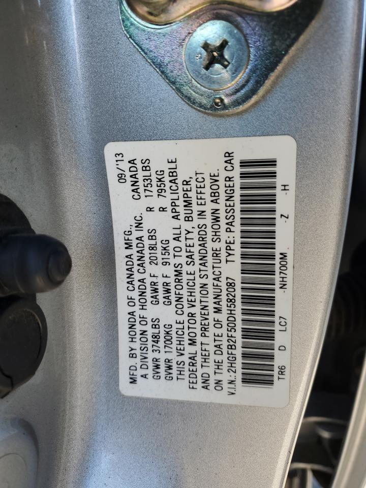 VIN 2HGFB2F50DH582087 2013 HONDA CIVIC no.12