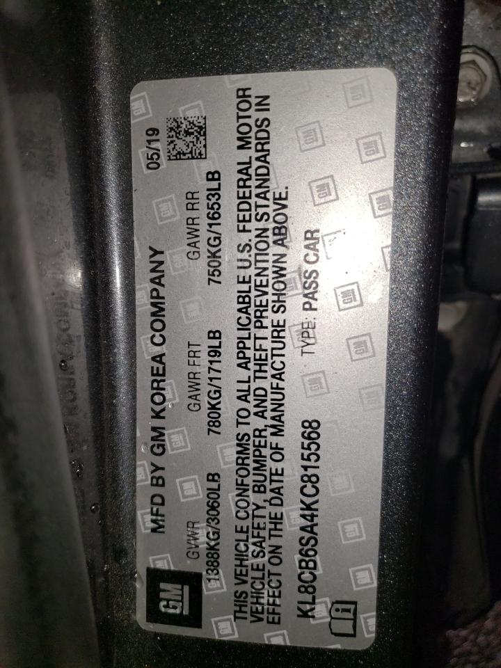 2019 Chevrolet Spark Ls VIN: KL8CB6SA4KC815568 Lot: 84622664