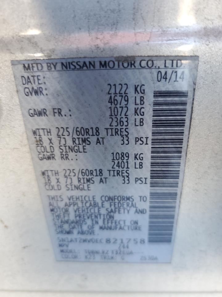 VIN 5N1AT2MV0EC821758 2014 NISSAN ROGUE no.12