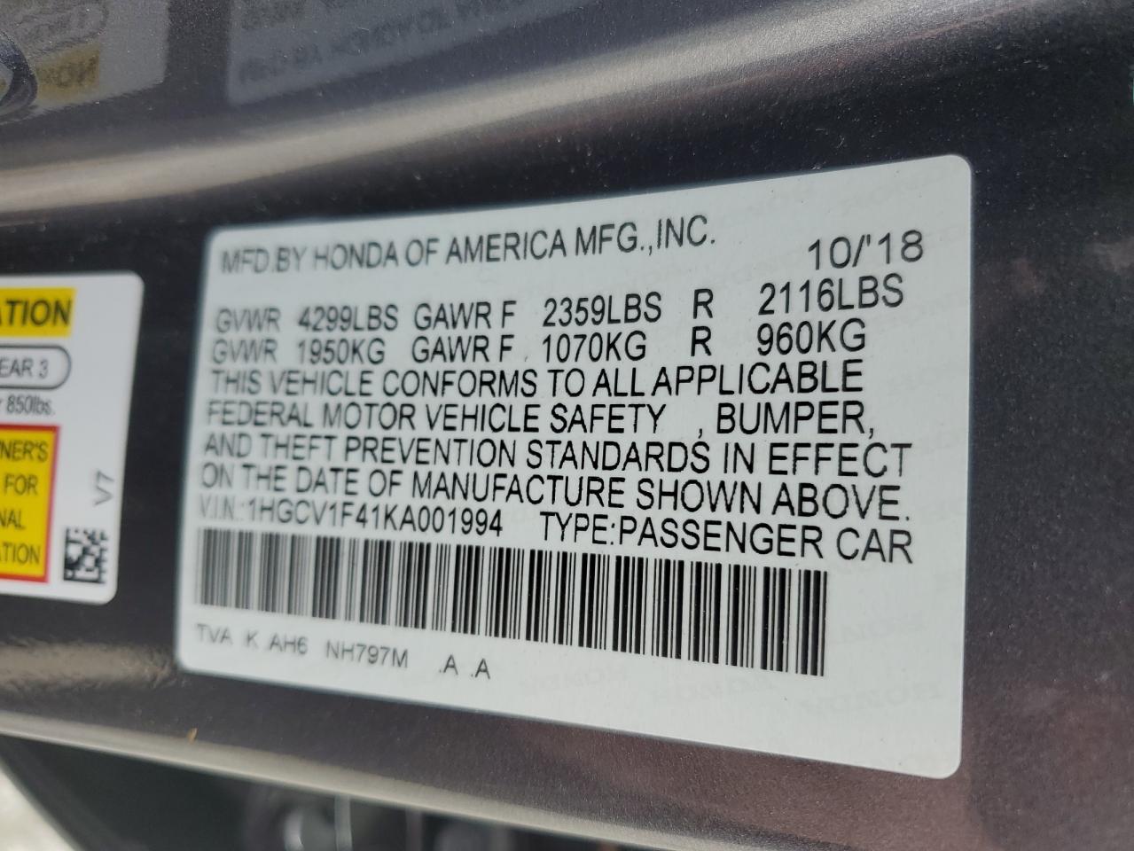 2019 Honda Accord - Image 13