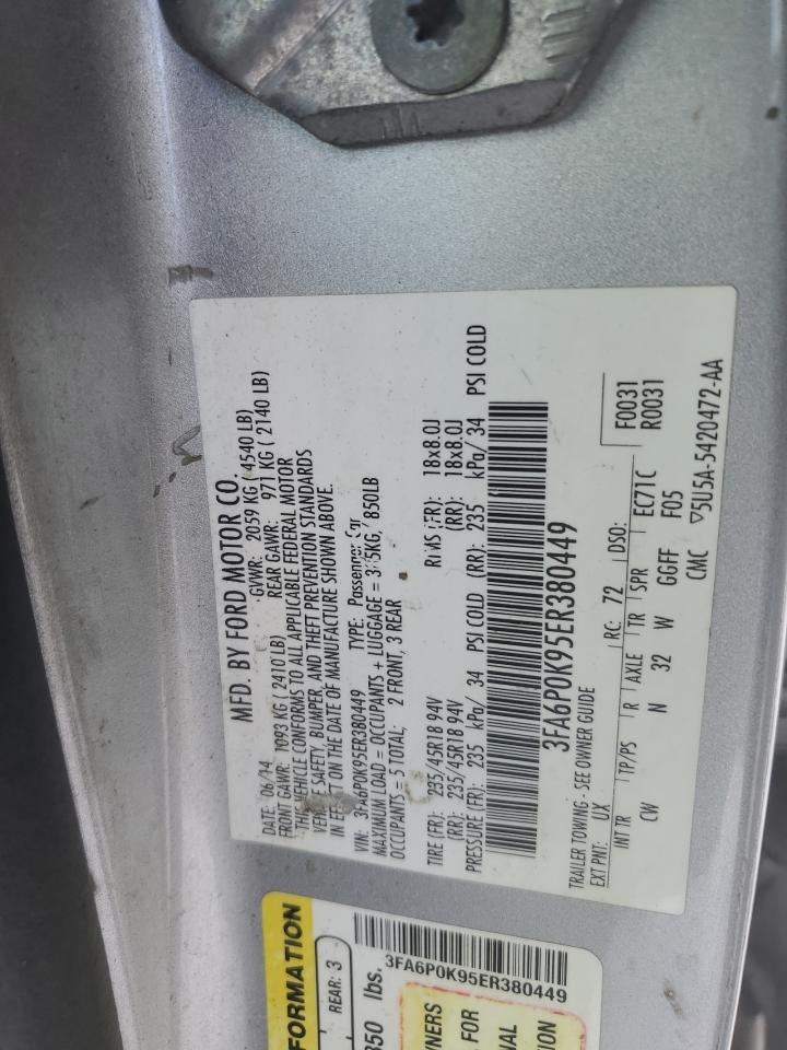 VIN 3FA6P0K95ER380449 2014 FORD FUSION no.12