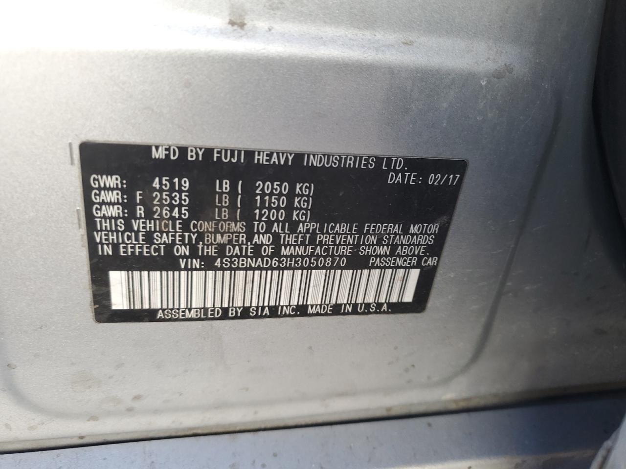 2017 Subaru Legacy - Image 13